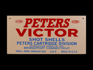 Peters Victor Shot Shells Sign