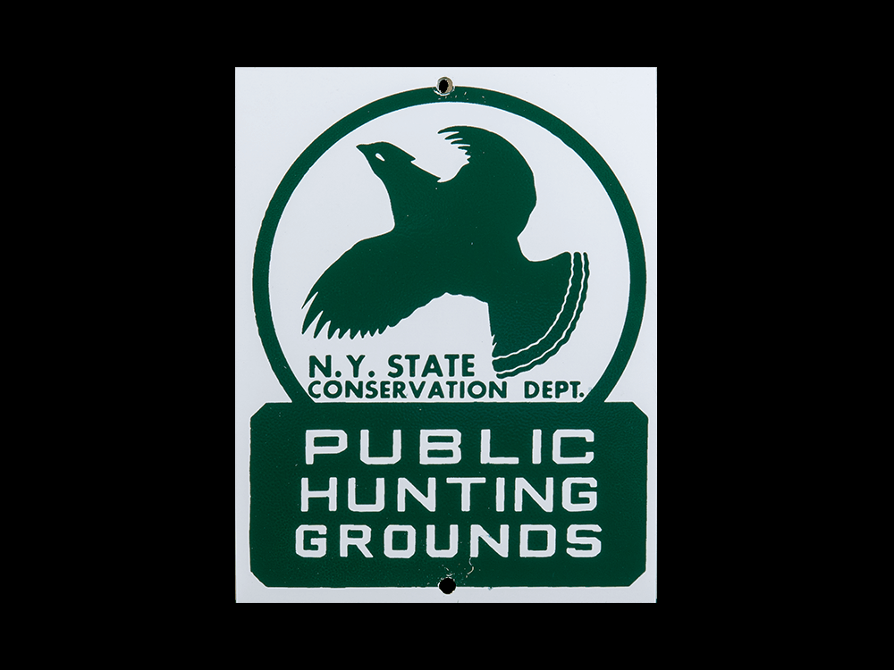 N.Y. State Conservation Dept. Public Hunting Grounds Sign