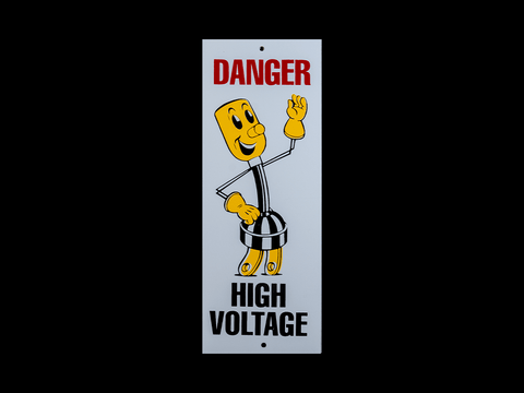 Willie Wired Hand Danger High Voltage Sign